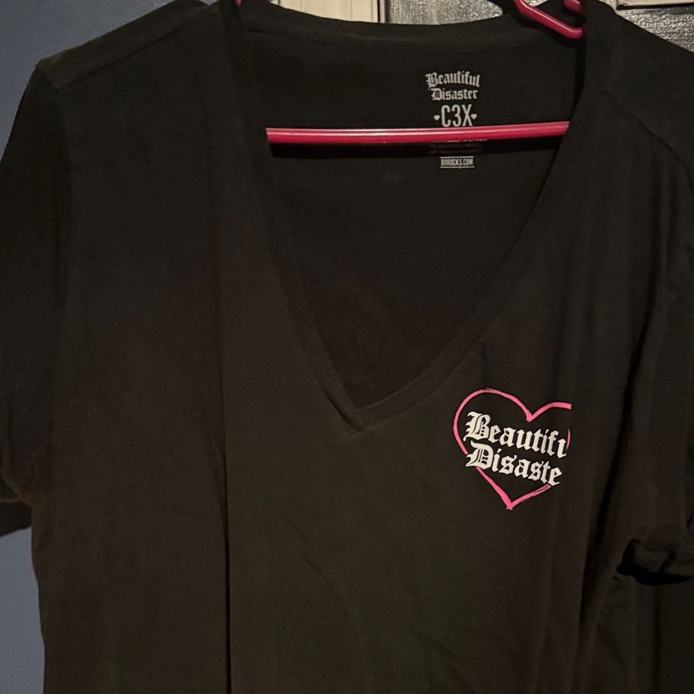 Beautiful Disaster Women's Black Short Sleeve Tee